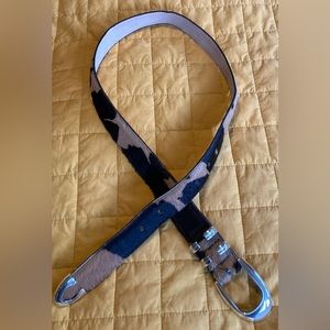 Vtg LEATHEROCK Leather Animal Hair Belt L